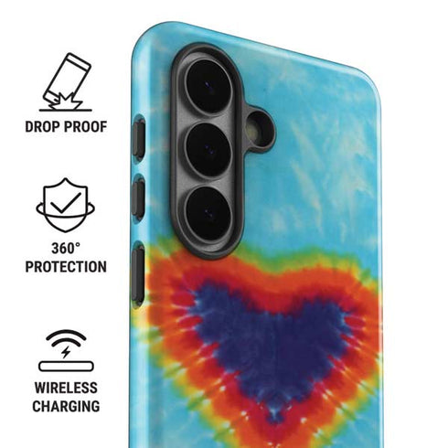 Liquid Blue Tie Dye Heart Galaxy S26 Plus Impact Case