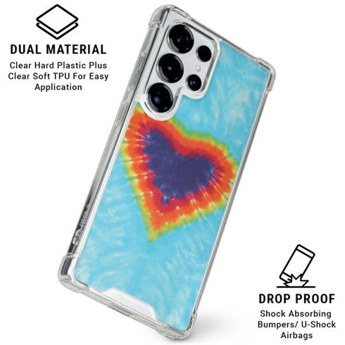 Liquid Blue Tie Dye Heart Galaxy S26 Ultra Clear Case