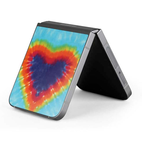 Liquid Blue Tie Dye Heart Galaxy Z Flip6 Skin