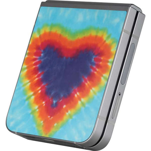 Liquid Blue Tie Dye Heart Galaxy Z Flip6 Skin