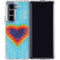 Liquid Blue Tie Dye Heart Galaxy Z Fold5 5G Clear Case
