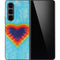 Liquid Blue Tie Dye Heart Galaxy Z Fold5 5G Skin