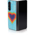 Liquid Blue Tie Dye Heart Galaxy Z Fold5 5G Skin
