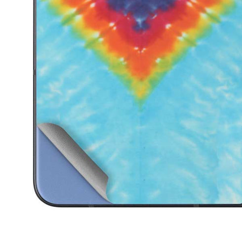 Liquid Blue Tie Dye Heart Galaxy Z Fold5 5G Skin