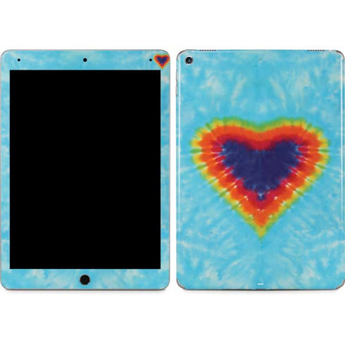 Liquid Blue Tie Dye Heart iPad Skins