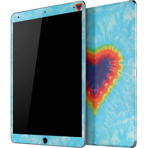 Liquid Blue Tie Dye Heart iPad Skins