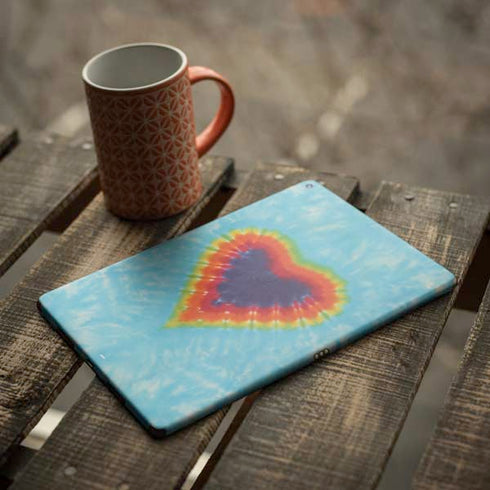 Liquid Blue Tie Dye Heart iPad Skins
