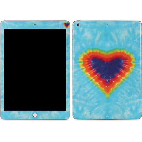 Liquid Blue Tie Dye Heart Apple iPad Skin
