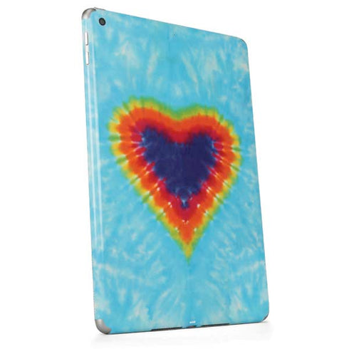 Liquid Blue Tie Dye Heart Apple iPad Skin