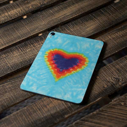 Liquid Blue Tie Dye Heart Apple iPad Pro Skin