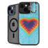 Liquid Blue Tie Dye Heart iPhone 13 Kickstand Case