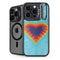 Liquid Blue Tie Dye Heart iPhone 14 Pro Max Kickstand Case