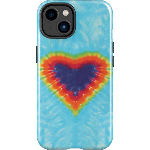 Liquid Blue Tie Dye Heart iPhone 15 Impact Case