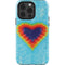 Liquid Blue Tie Dye Heart iPhone 15 Pro Impact Case