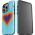 Liquid Blue Tie Dye Heart iPhone 15 Pro Impact Case