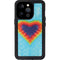 Liquid Blue Tie Dye Heart iPhone 15 Pro Waterproof Case