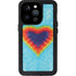 Liquid Blue Tie Dye Heart iPhone 15 Pro Waterproof Case