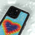 Liquid Blue Tie Dye Heart iPhone 15 Pro Waterproof Case