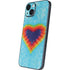 Liquid Blue Tie Dye Heart iPhone 15 Skin
