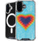 Liquid Blue Tie Dye Heart iPhone 16 MagSafe Case