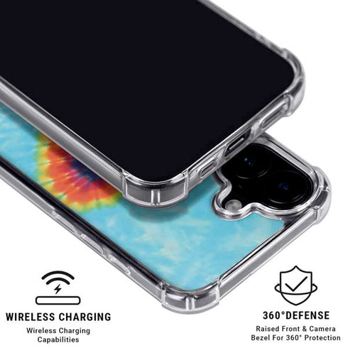 Liquid Blue Tie Dye Heart iPhone 16 MagSafe Case