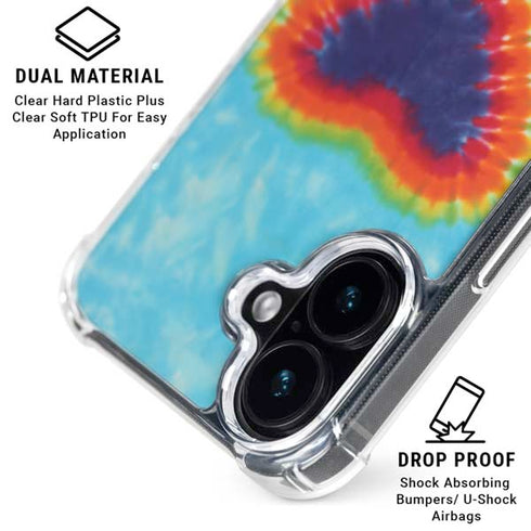 Liquid Blue Tie Dye Heart iPhone 16 MagSafe Case