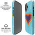 Liquid Blue Tie Dye Heart iPhone 16 Magsafe Impact Case