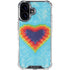 Liquid Blue Tie Dye Heart iPhone 16 Plus Clear Case