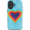 Liquid Blue Tie Dye Heart iPhone 16 Plus Impact Case