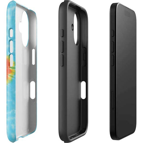 Liquid Blue Tie Dye Heart iPhone 16 Plus Impact Case