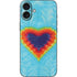 Liquid Blue Tie Dye Heart iPhone 16 Plus Skin