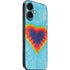 Liquid Blue Tie Dye Heart iPhone 16 Plus Skin