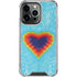 Liquid Blue Tie Dye Heart iPhone 16 Pro Clear Case