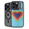 Liquid Blue Tie Dye Heart iPhone 16 Pro Kickstand Case