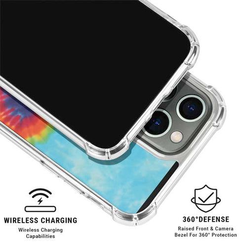 Liquid Blue Tie Dye Heart iPhone 16 Pro Max Clear Case