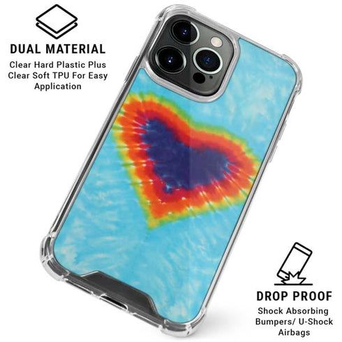 Liquid Blue Tie Dye Heart iPhone 16 Pro Max Clear Case