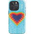 Liquid Blue Tie Dye Heart iPhone 16 Pro Max Impact Case