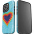 Liquid Blue Tie Dye Heart iPhone 16 Pro Max Impact Case