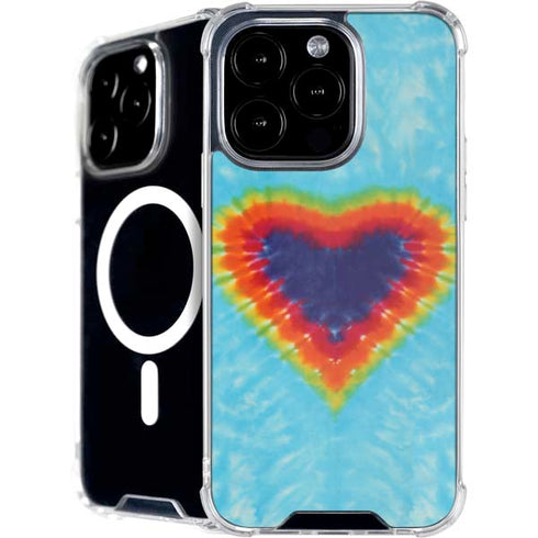 Liquid Blue Tie Dye Heart iPhone 16 Pro Max MagSafe Case