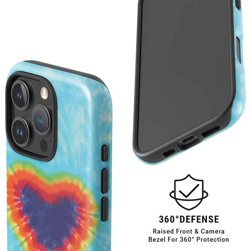 Liquid Blue Tie Dye Heart iPhone 16 Pro Max Magsafe Impact Case