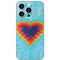 Liquid Blue Tie Dye Heart iPhone 16 Pro Skin