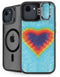Liquid Blue Tie Dye Heart iPhone 16e Kickstand Case