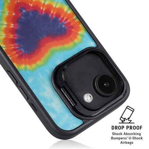 Liquid Blue Tie Dye Heart iPhone 16e Kickstand Case