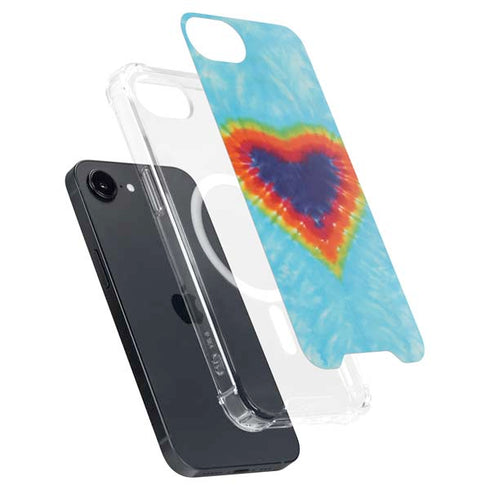 Liquid Blue Tie Dye Heart iPhone 16e MagSafe Case