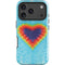Liquid Blue Tie Dye Heart iPhone 18 Pro Impact Case