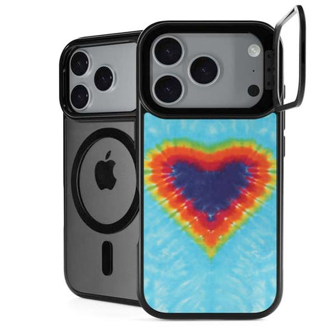 Liquid Blue Tie Dye Heart iPhone 18 Pro Kickstand Case