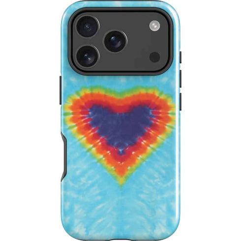 Liquid Blue Tie Dye Heart iPhone 18 Pro Max Impact Case