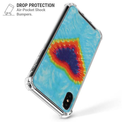 Liquid Blue Tie Dye Heart iPhone X/XS Clear Case