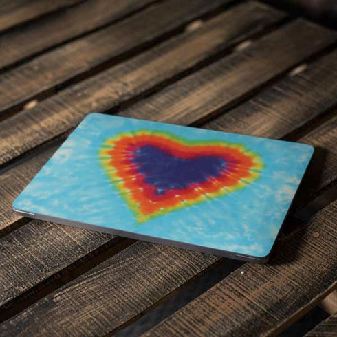 Liquid Blue Tie Dye Heart Apple MacBook Air Skin