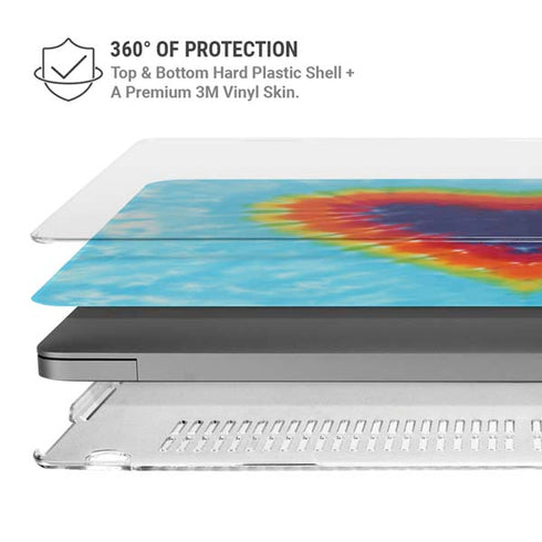 Liquid Blue Tie Dye Heart MacBook Pro 14in (2021-24) Case plus Skin